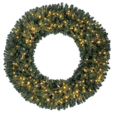 Home Heritage LED Christmas Wreath and 2 Entry Way Artificial Christmas Trees