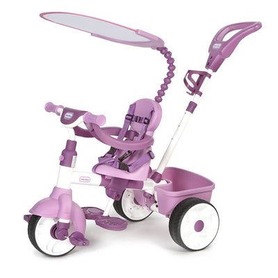 Little Tikes 4 in 1 Basic Parent Push Kid Powered Adjustable Trike Pink (2 Pack)