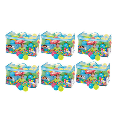 Bestway Small Plastic Multi-Colored Play Balls, 100 Count (6 Pack)