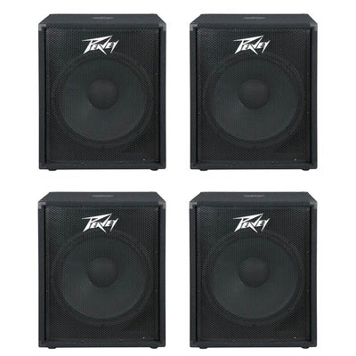 Peavey 18-in Compact Vented 400W Heavy Duty Passive Subwoofer Sub (4 Pack)