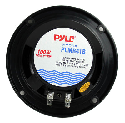 Pyle PLMR41B 4" 100W Dual Cone Waterproof Marine Boat Stereo Speakers (12 Pack)