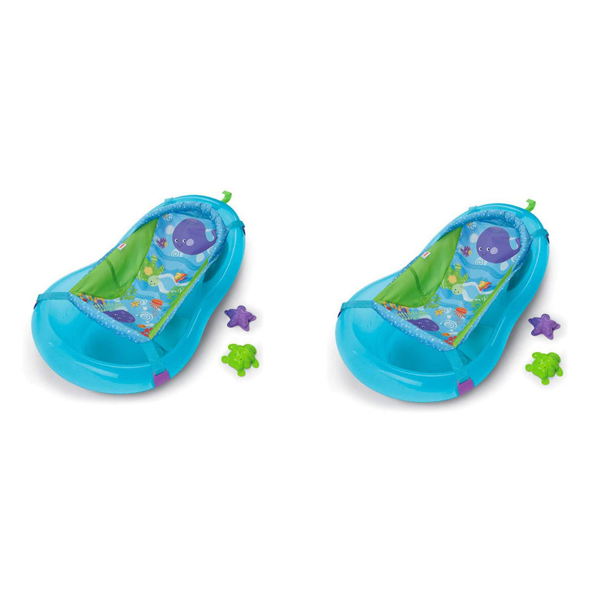 Fisher Price Ocean Wonders Aquarium Baby Bath Tub Center with Sling (2 Pack)