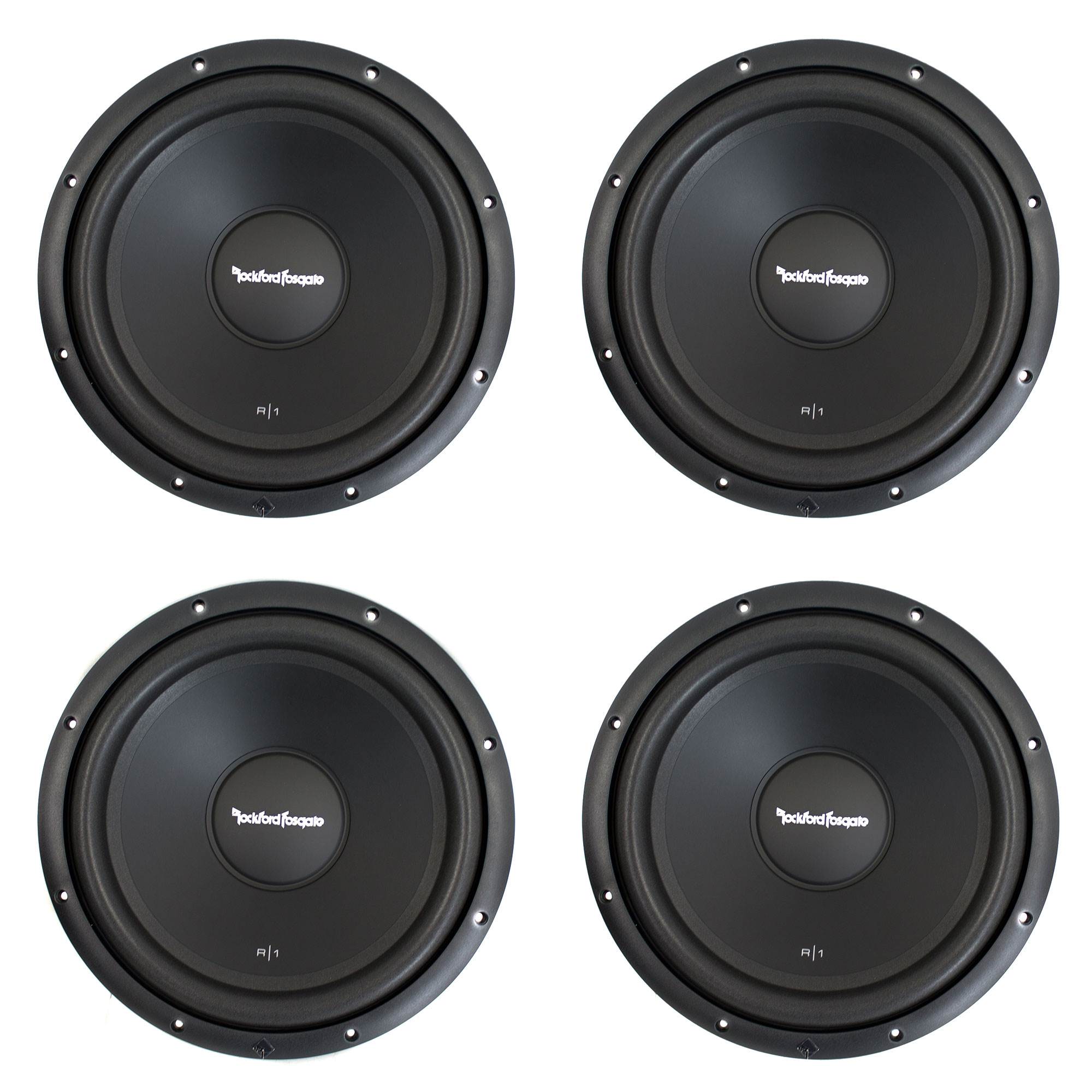 Rockford Fosgate 12 Inch Prime Series 400 Watt 4-Ohm SVC Car Subwoofer (4 Pack)