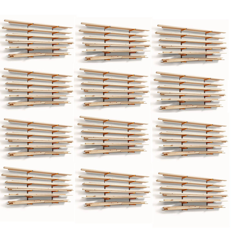 Portamate 6 Shelf 600 Pound Capacity Lumber Storage Organizer Rack (12 Pack)