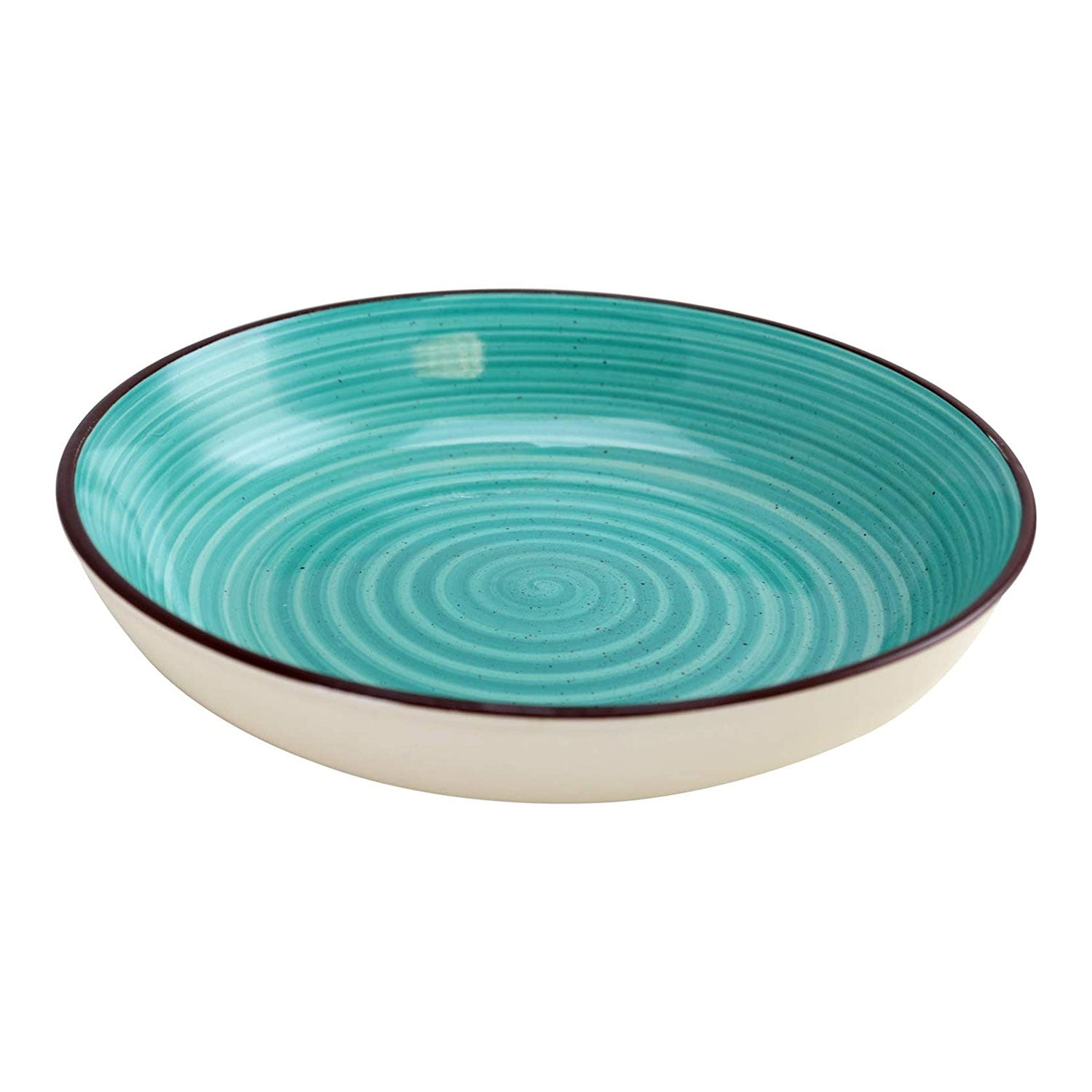 Gibson Color Speckle 4 Piece Stoneware Pasta Bowl Dish Set, Assorted Colors - VMInnovations