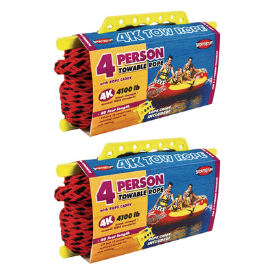 SPORTSSTUFF 57-1532 60 Foot 4,100 Pound Capacity 4 Person Boat Tow Rope (2 Pack)