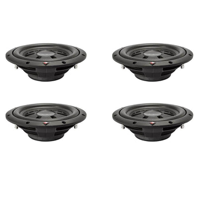 Rockford Fosgate 10 Inch 400W 12 Gauge Car Audio Shallow/Slim Subwoofer (4 Pack)