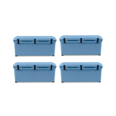 Engel 27 Gallon 130 Can 123 High Performance Molded Cooler, Arctic Blue (4 Pack)