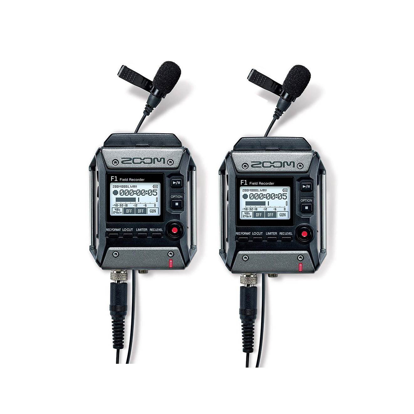 Zoom F1 Field Digital Sound/ Voice Portable Recorder & Lavalier Mic (2 Pack)