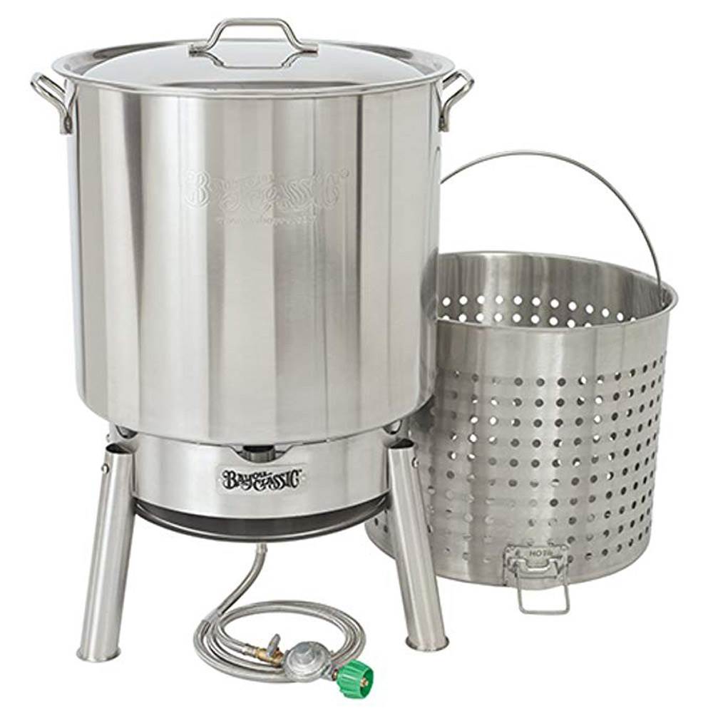 Bayou Classic Stainless Steel 82 Quart Seafood & Crawfish Cooker Kit (2 Pack)