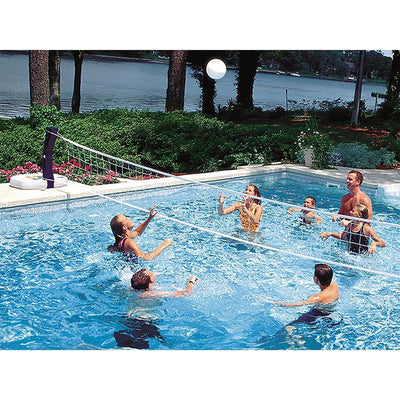 SwimWays Poolside 24' Volleyball Net Swimming Pool Water Game Set (6 Pack)