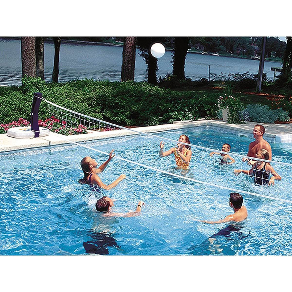 SwimWays Poolside 24' Volleyball Net Swimming Pool Water Game Set (6 Pack)