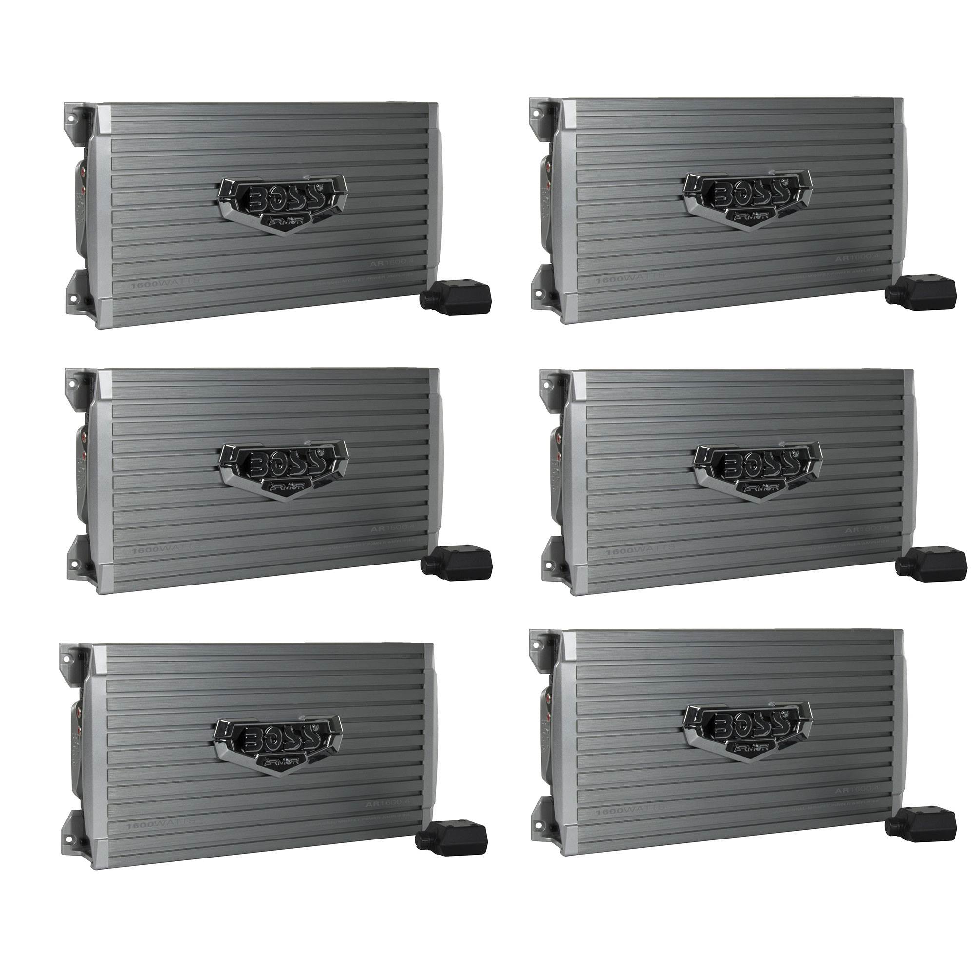 Boss Audio 1600 Watt 4 Channel Car Amplifier Power Audio with Remote (6 Pack)