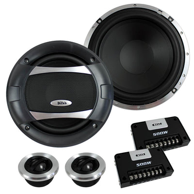BOSS Audio PC65.2C 6.5" 500W 2 Way Car Component Speakers Set (4 Pair)