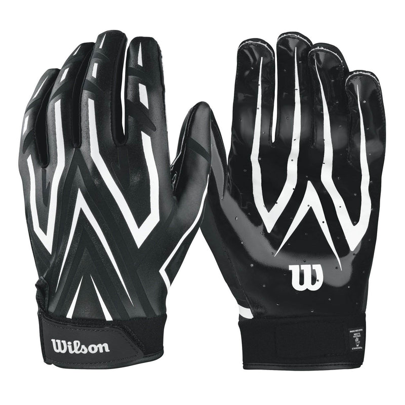 Wilson Black Adult MVP Clutch Skill Football Receiver Gloves, Small (6 Pack)