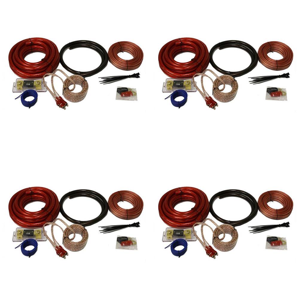 Q-Power USA Link Deluxe 0 Gauge Car Amplifier Wiring Installation Kit (4 Pack)