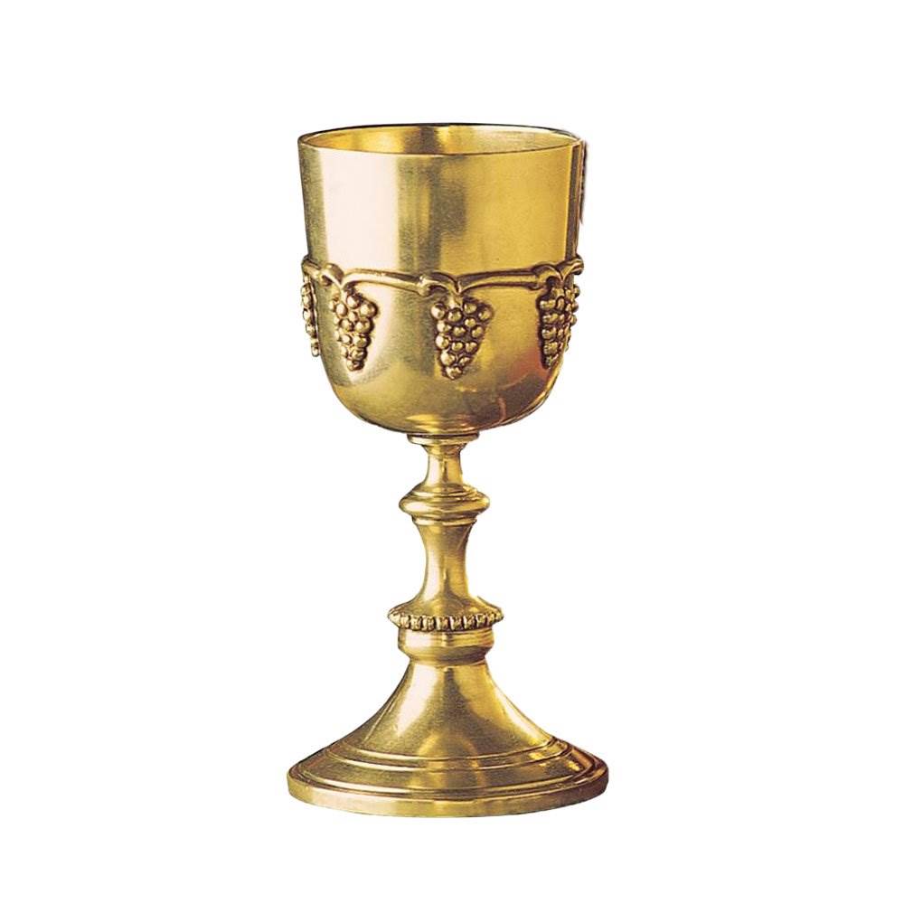 Design Toscano Olde World Grape Harvest Solid Brass 8 oz Chalice Goblet (6 Pack)