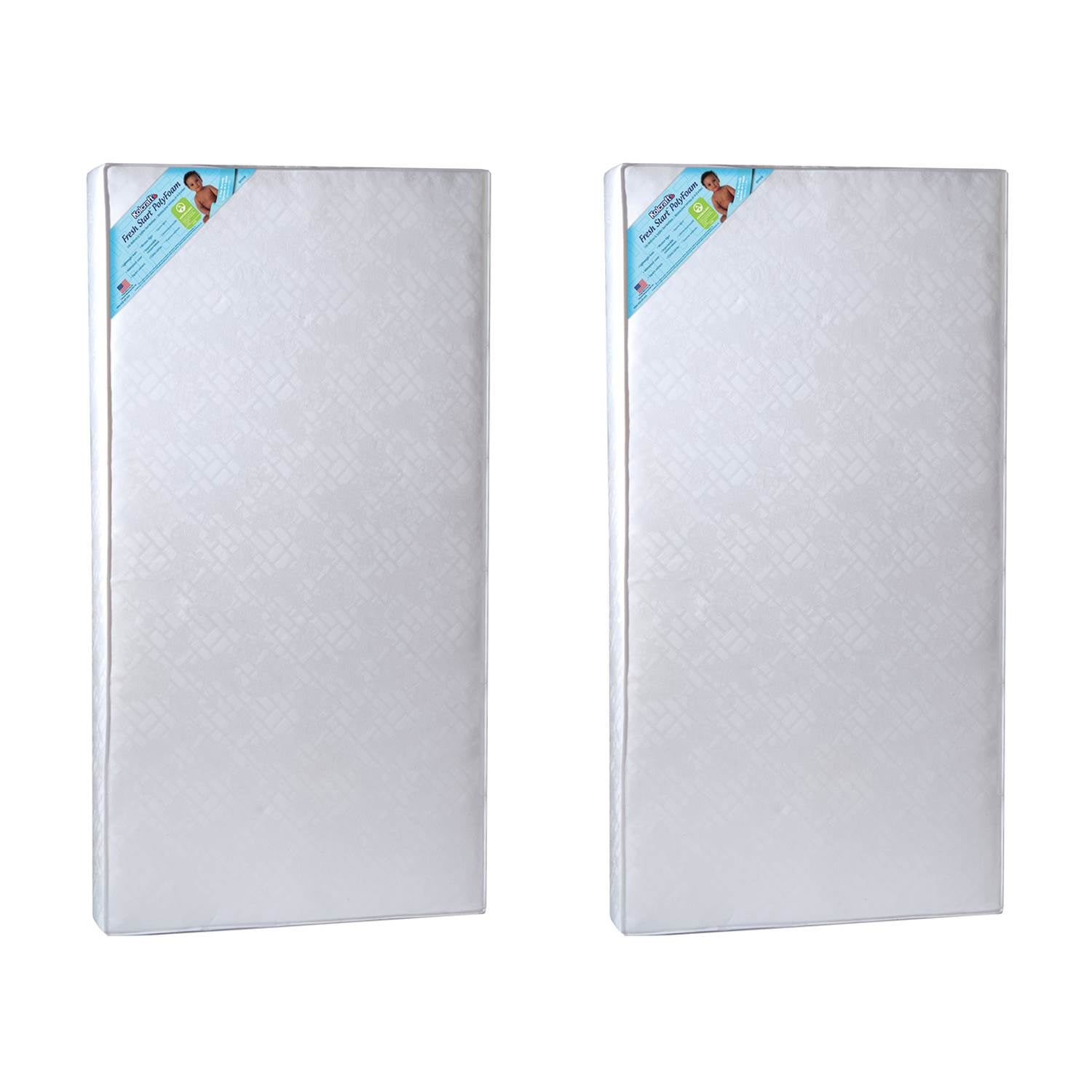 Kolcraft Infant and Toddler Fresh Poly Foam Waterproof Crib Mattress  (2 Pack) - VMInnovations
