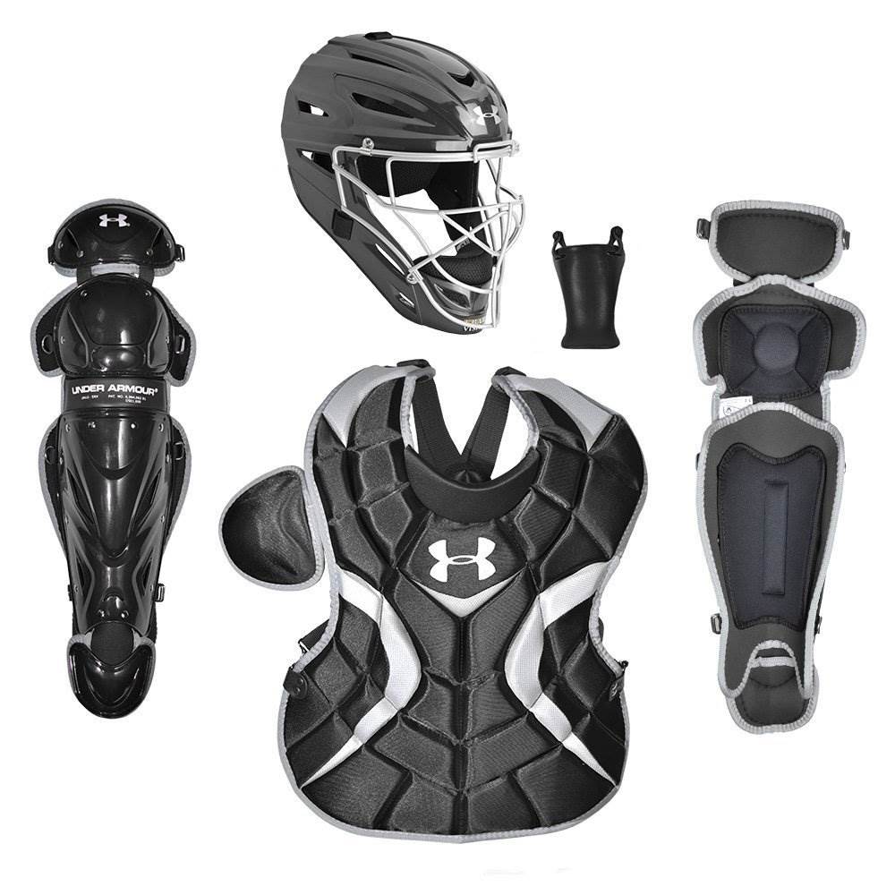 Under Armour Youth PTH Victory Catching Gear, Age 7 to 9 (Black) (Open Box)