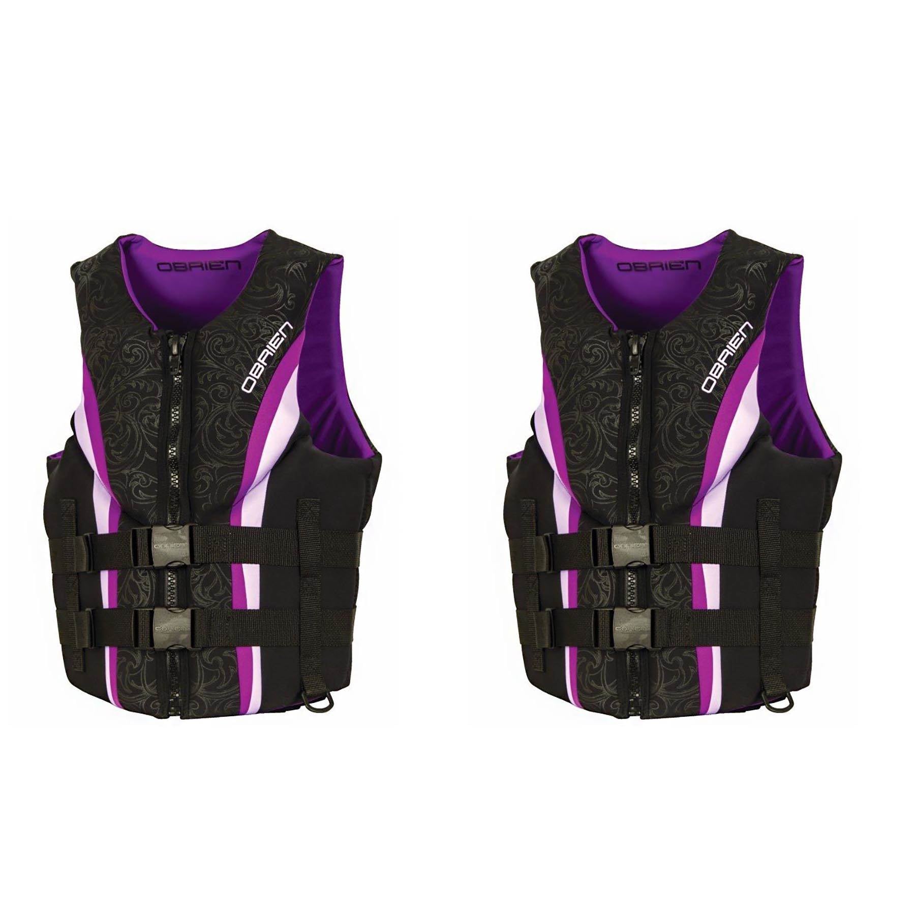 OBrien 2018 Womens Neo Impulse Biolite Wakeboard Life Vest, Adult Large (2 Pack)