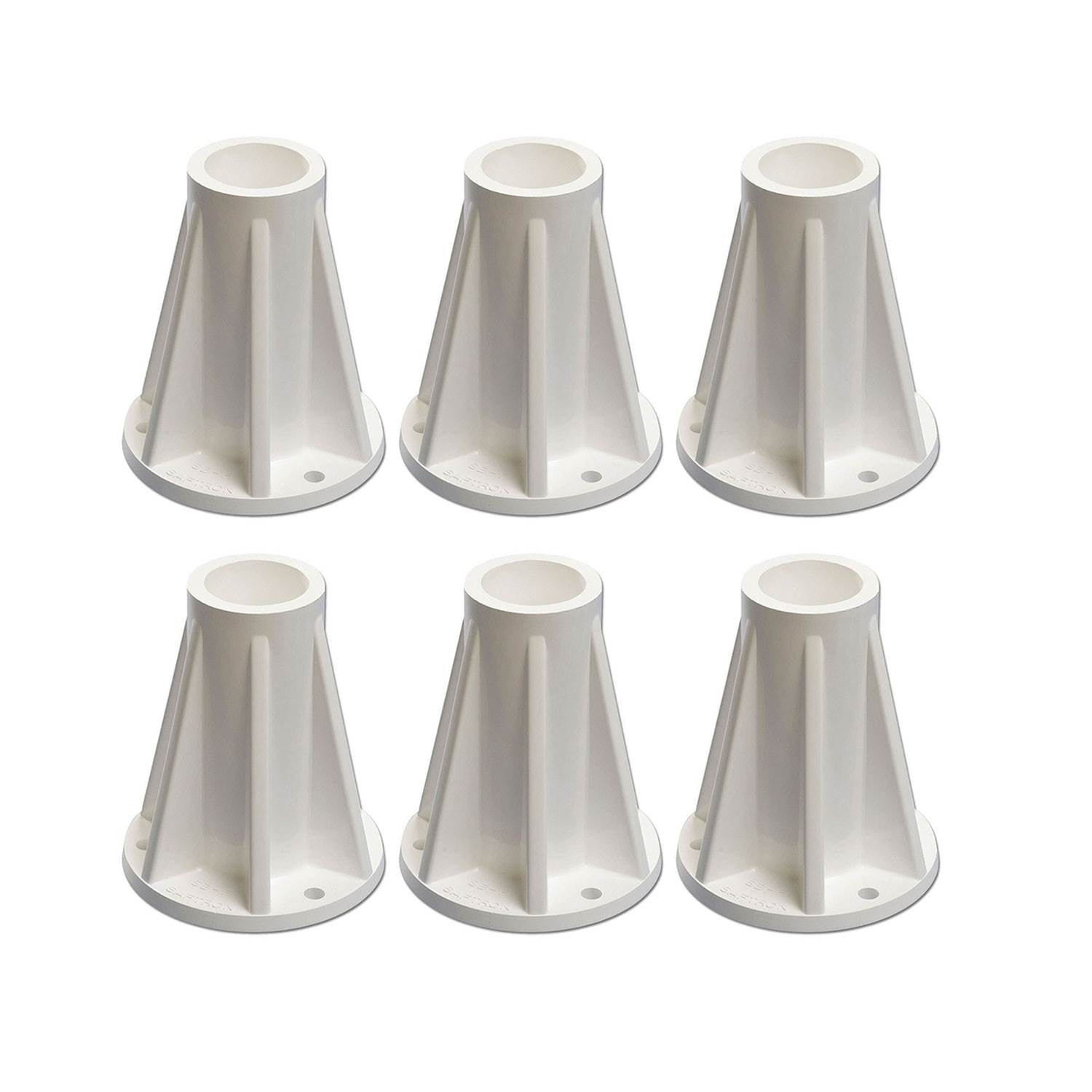 Saftron Polymer Pool Handrails and Ladders Surface Mounting Base, White (6 Pack) - VMInnovations