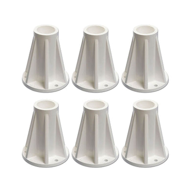 Saftron Polymer Pool Handrails and Ladders Surface Mounting Base, White (6 Pack) - VMInnovations