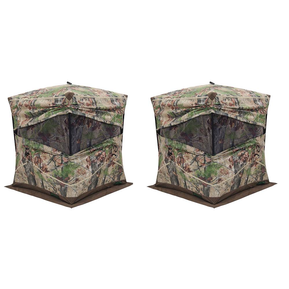 Barronett Blinds Ox 4 Backwoods Camo Pop Up Ground Hunting Blind (2 Pack) - VMInnovations