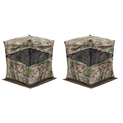 Barronett Blinds Ox 4 Backwoods Camo Pop Up Ground Hunting Blind (2 Pack) - VMInnovations