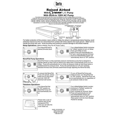 Serta EZ Queen Raised Air Mattress Bed & Frame with NeverFlat AC Pump (2 Pack)