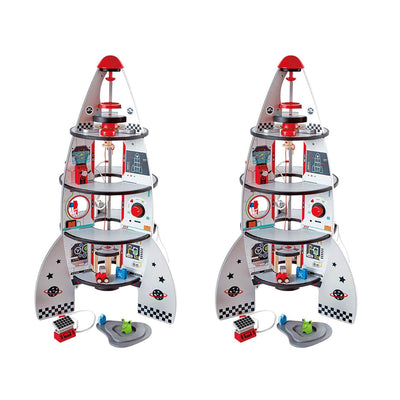 Hape Four-Stage 20 Piece Durable Wooden Rocket and Spaceship Toy  (2 Pack)