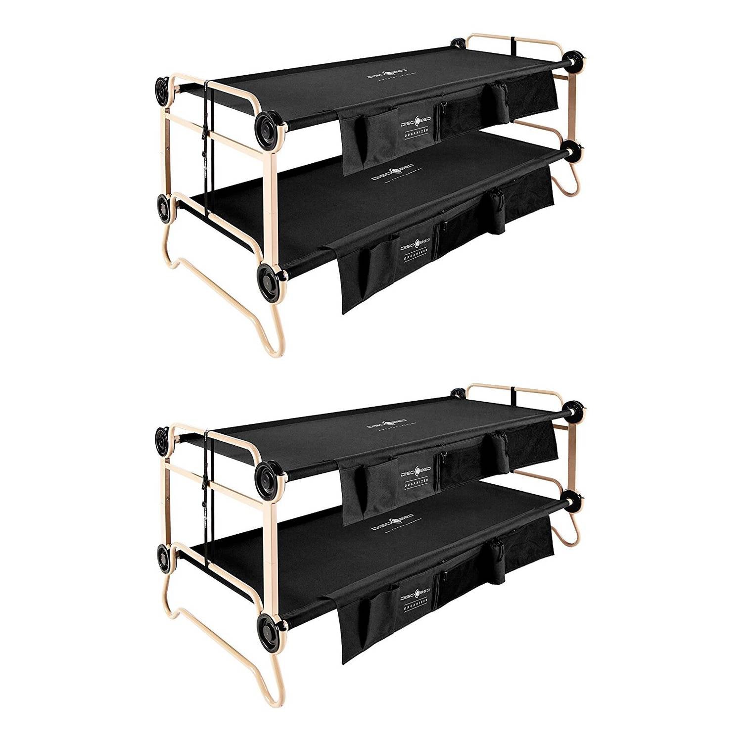 Disc-O-Bed Large Black Cam-O-Bunk Cot (2 Pack) - VMInnovations
