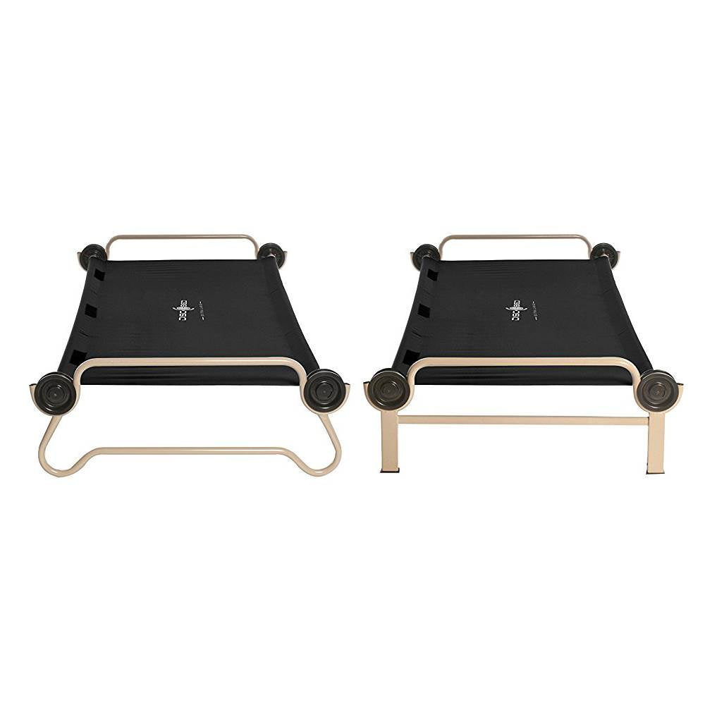 Disc-O-Bed Large Black Cam-O-Bunk Cot (2 Pack) - VMInnovations