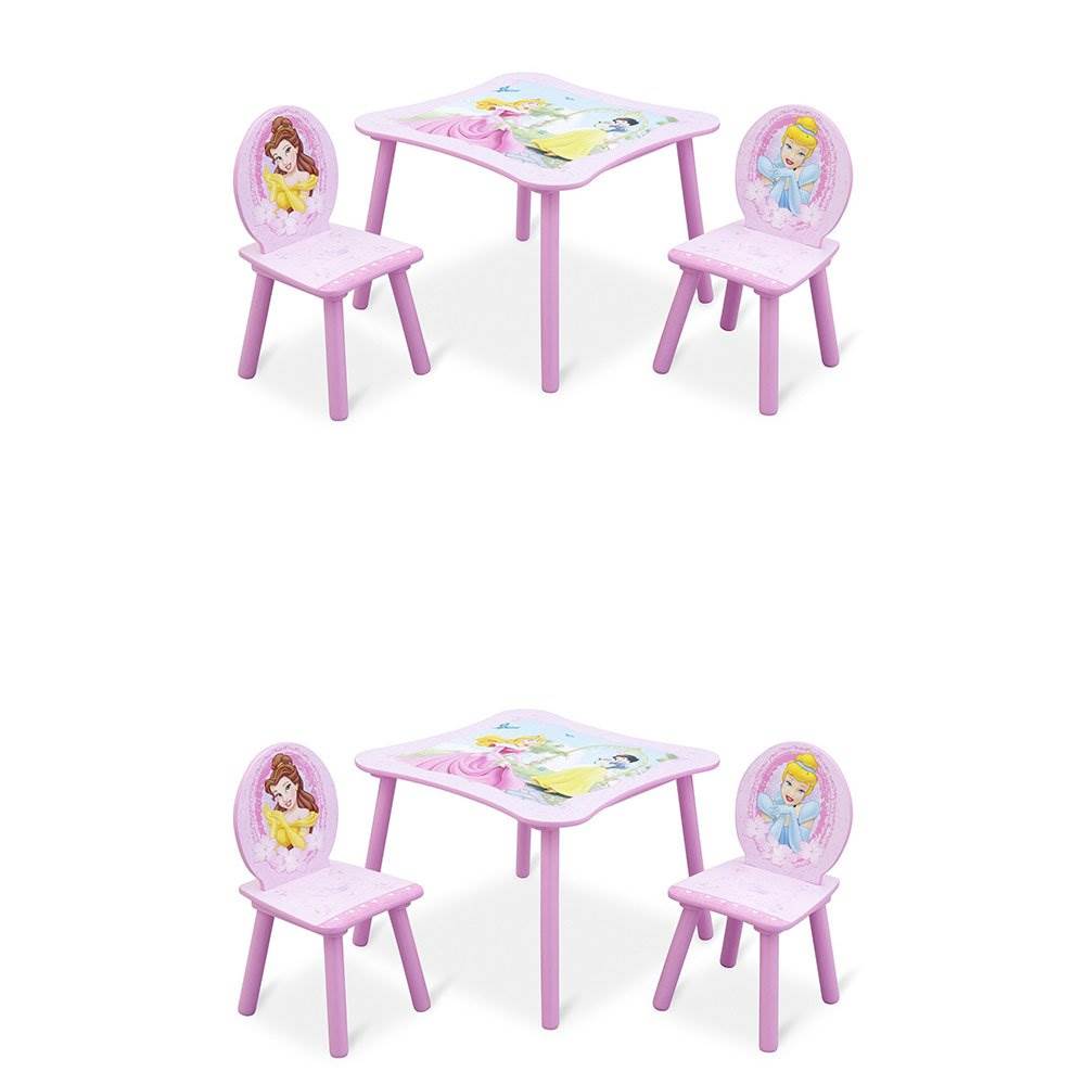 Delta Children Disney Princess Wood Toddler Table and Chair Set, Pink (2 Pack)