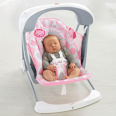 Fisher-Price Deluxe Take Along Soothing Infant Baby Swing & Seat, Pink (2 Pack)