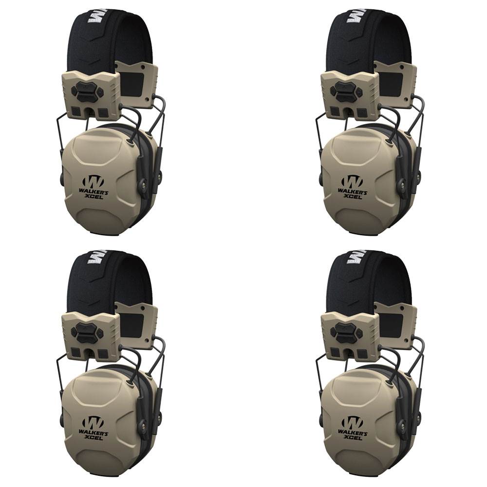 Walkers XCEL 100 Active Ear Hearing Protection Equipment Earphone Muff (4 Pack) - VMInnovations
