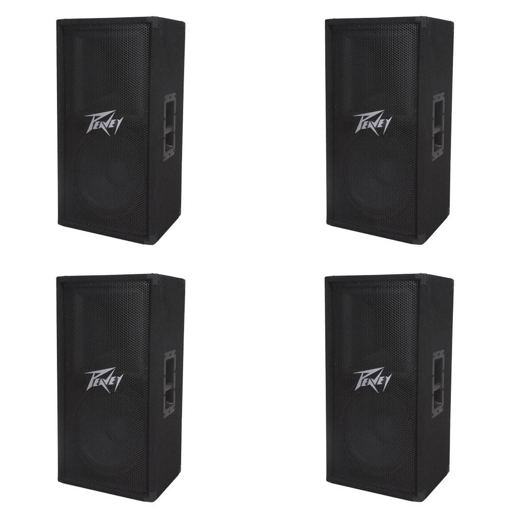 Peavey 2 Way 12 Inch 800W Carpeted Passive Pro DJ Sound Speaker System (4 Pack)
