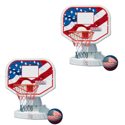 Poolmaster USA Competition Poolside Basketball Outdoor Pool Game & Ball (2 Pack)