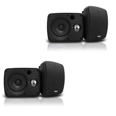 Pyle 6.5 Inch Waterproof Bluetooth Indoor and Outdoor Speaker, Black (2 Pair)