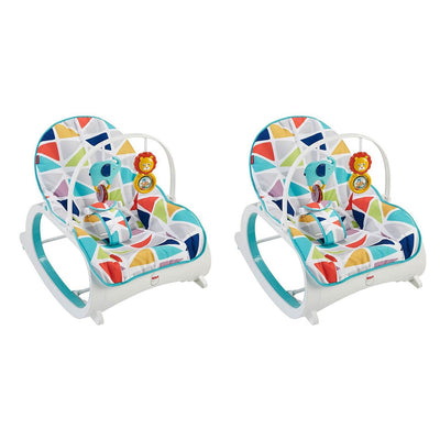 Fisher Price Portable Vibrating Newborn to Toddler Rocking Chair (2 Pack)