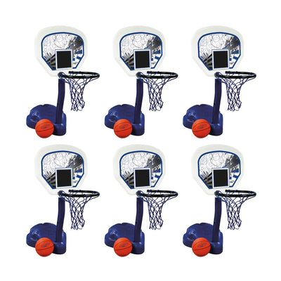 SwimWays Poolside Basketball Hoop Pool Water Game Set with Ball (6 Pack)