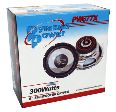 Pyramid 6 Inch 300 Watt 4 Ohm Car Audio Power Audio Subwoofer Woofer (8 Pack)