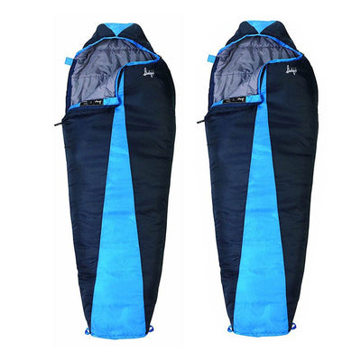 Slumberjack Latitude 40 Degree Polyester Mummy Sleeping Bag, Blue (2 Pack)