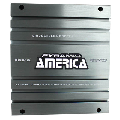 Pyramid PB918 2000W 2 Channel Car Audio Amplifier Power Amp Bridgeable (2 Pack) - VMInnovations