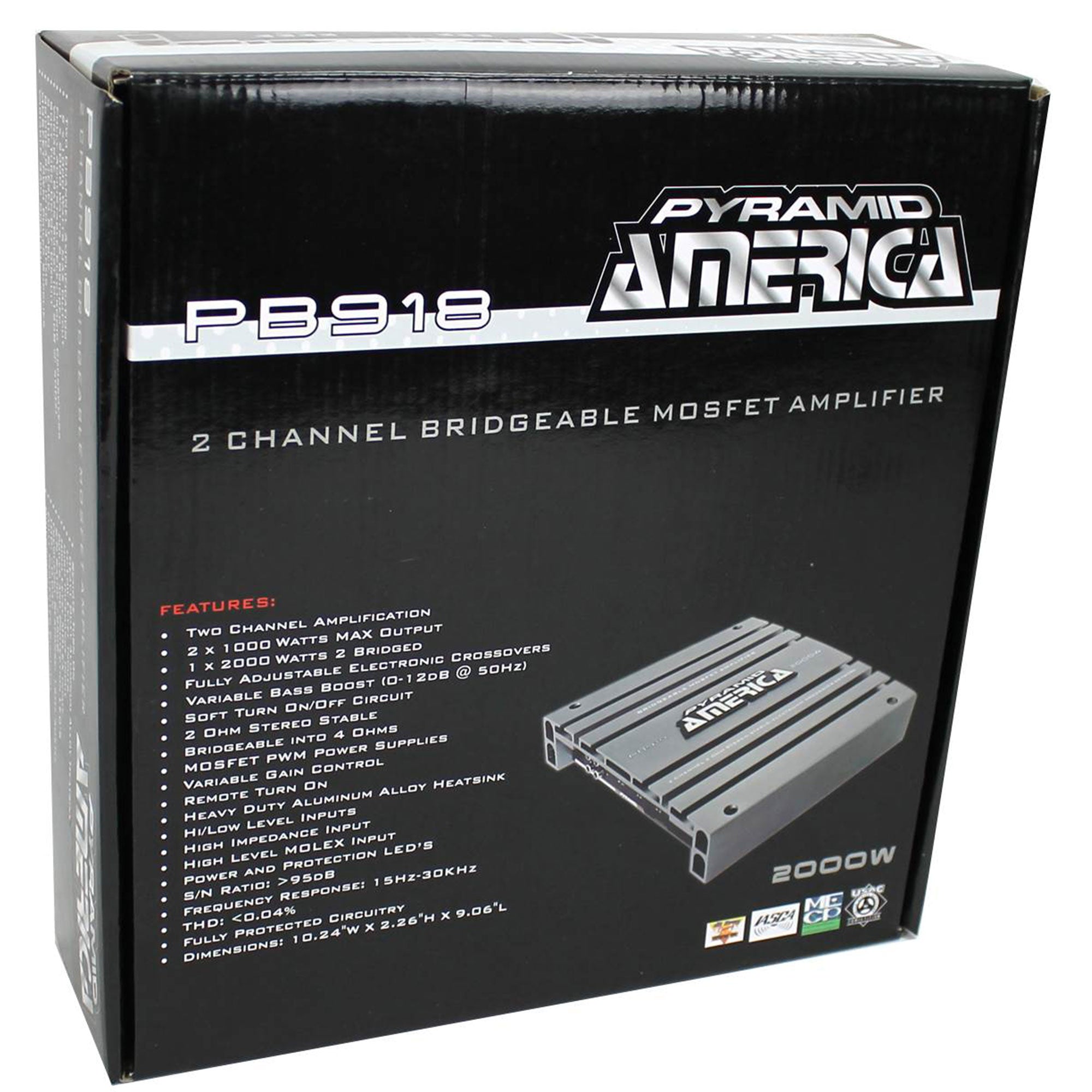Pyramid PB918 2000W 2 Channel Car Audio Amplifier Power Amp Bridgeable (2 Pack) - VMInnovations