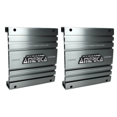 Pyramid PB918 2000W 2 Channel Car Audio Amplifier Power Amp Bridgeable (2 Pack) - VMInnovations