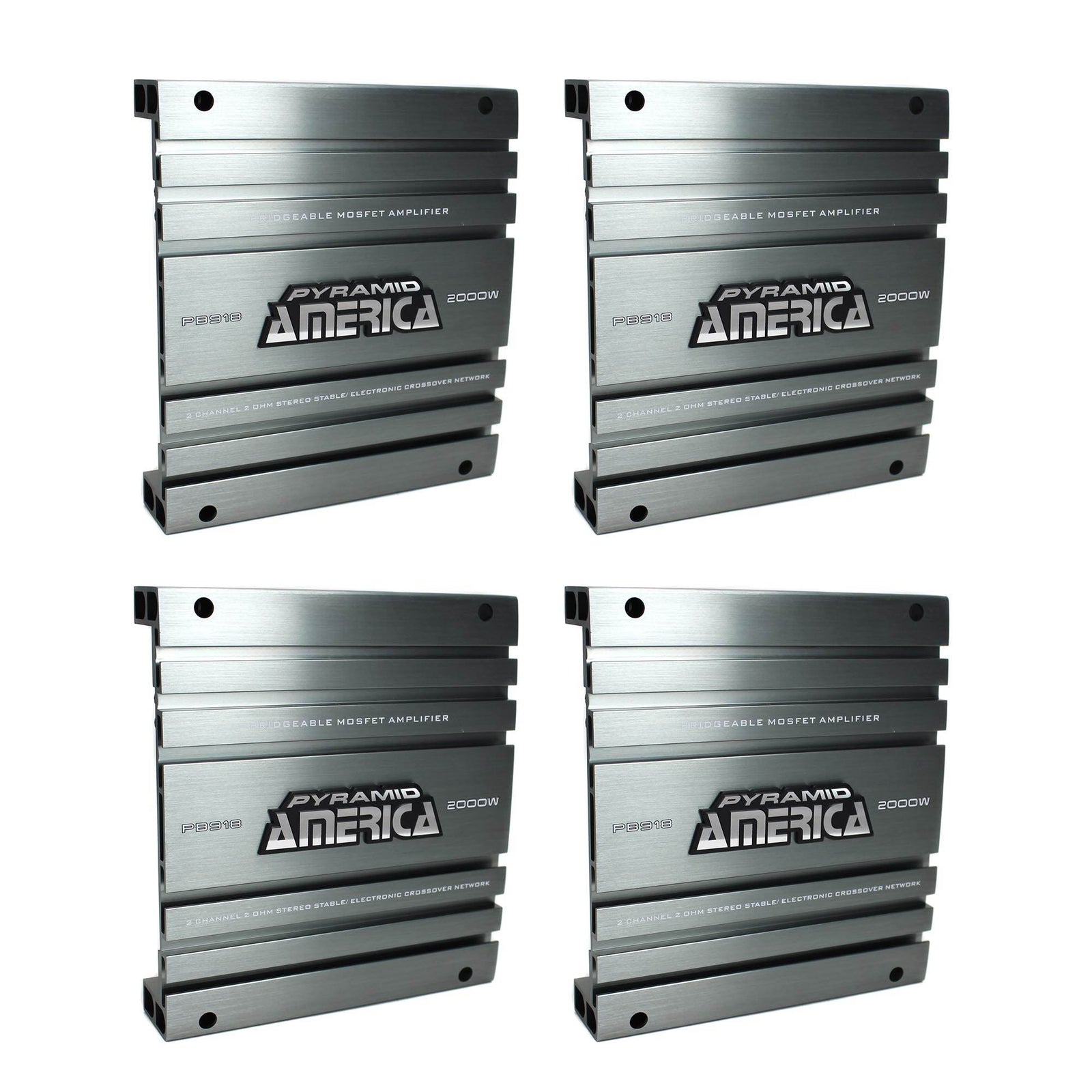 Pyramid PB918 2000W 2 Channel Car Audio Amplifier Power Amp Bridgeable (4 Pack) - VMInnovations