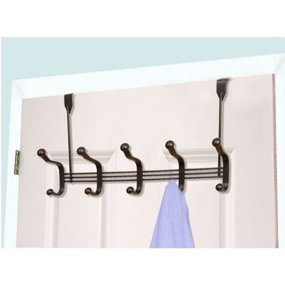 Home Basics 5 Hook Over the Door Steel Hanging Closet Organizer Rack (6 Pack)