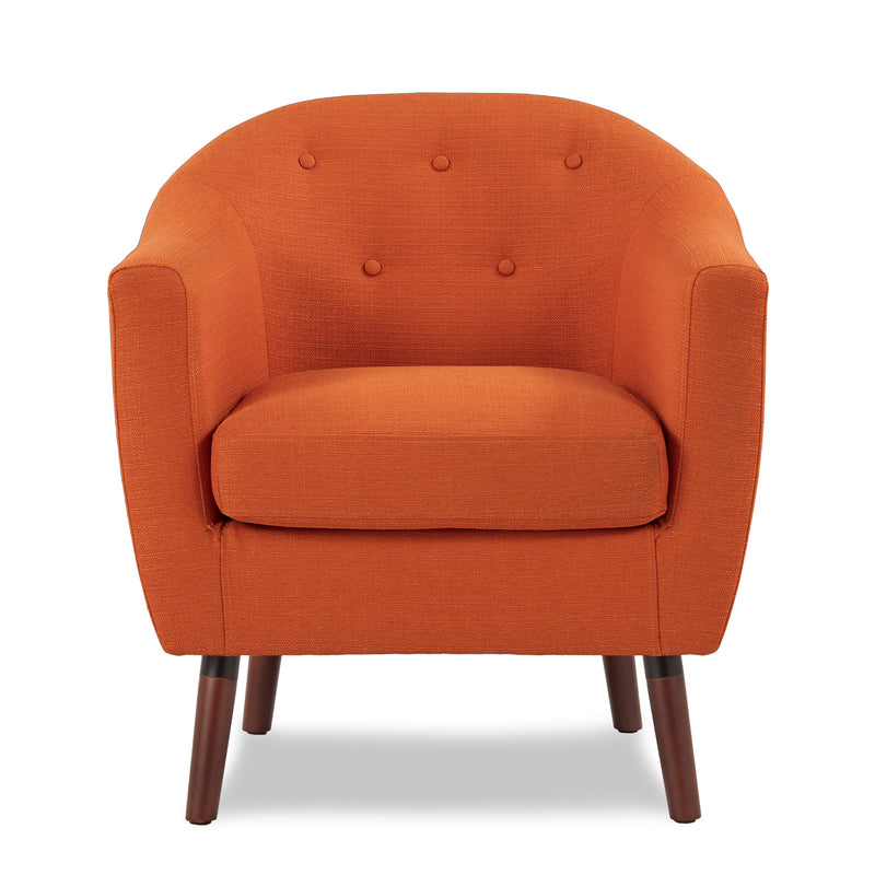 Homelegance Lucille Living Room Bedroom Barrel Accent Chair, Orange (Open Box)