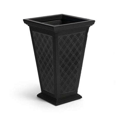FCMP Outdoor Casablanca Resin 24" Self-Watering Pedestal Taper Planter, 2 Pack