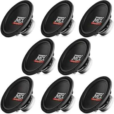 MTX Audio 10" 300W 84.9 dB 4 OHM Single Voice Coil Subwoofer | TN10-04 (8 Pack)